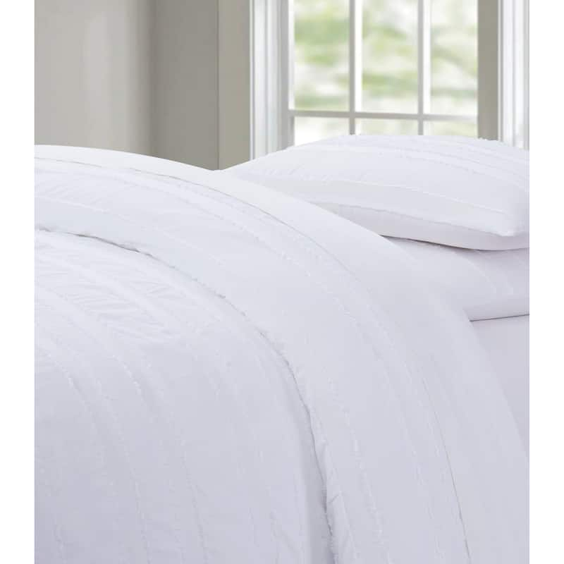 Silver Orchid Christopherson Stripe 3-piece Duvet Cover Set