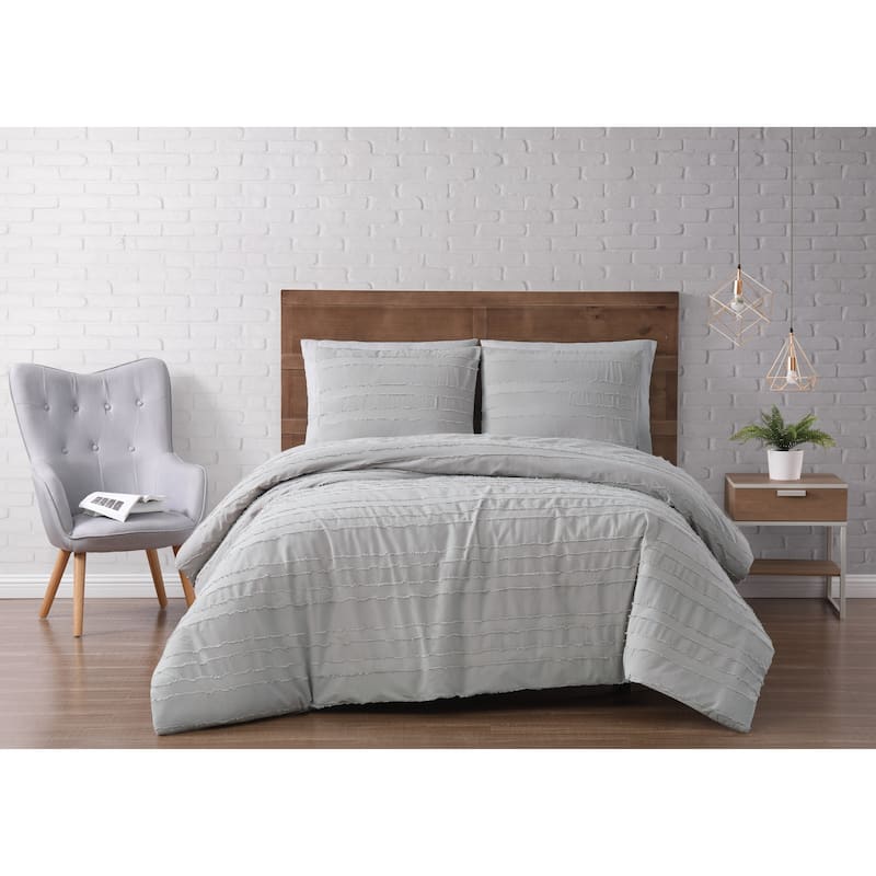 Silver Orchid Christopherson Stripe 3-piece Duvet Cover Set