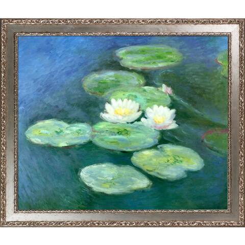 Claude Monet 'Water Lilies; Evening' Hand Painted Oil Reproduction