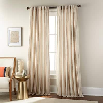 Clementine Vertical Stripe Single Curtain Panel