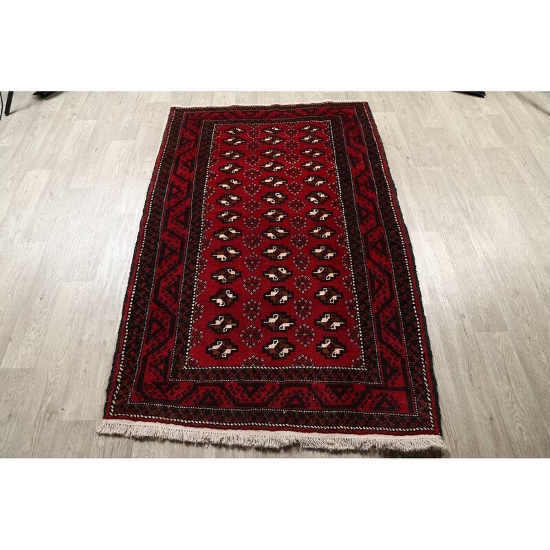 Balouch Geometric Handmade Wool Persian Area Rug - 6'5" x 4'2"