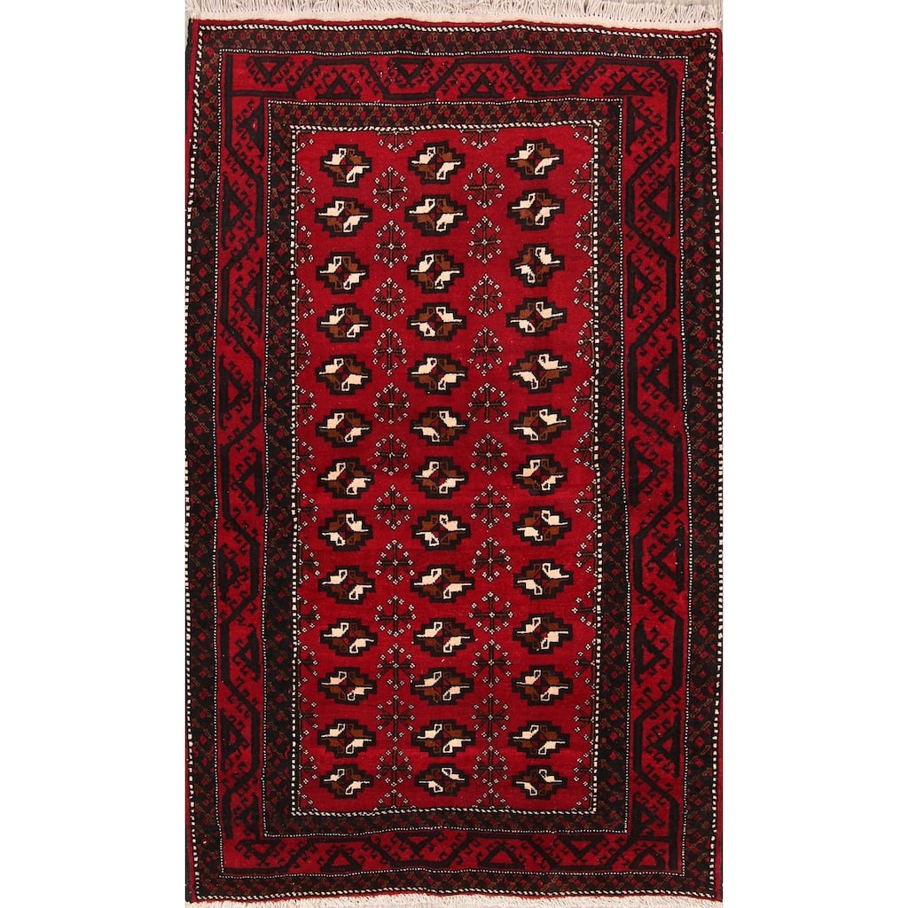 Balouch Geometric Handmade Wool Persian Area Rug - 6'5" x 4'2"