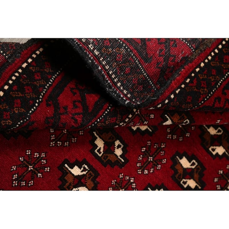 Balouch Geometric Handmade Wool Persian Area Rug - 6'5" x 4'2"