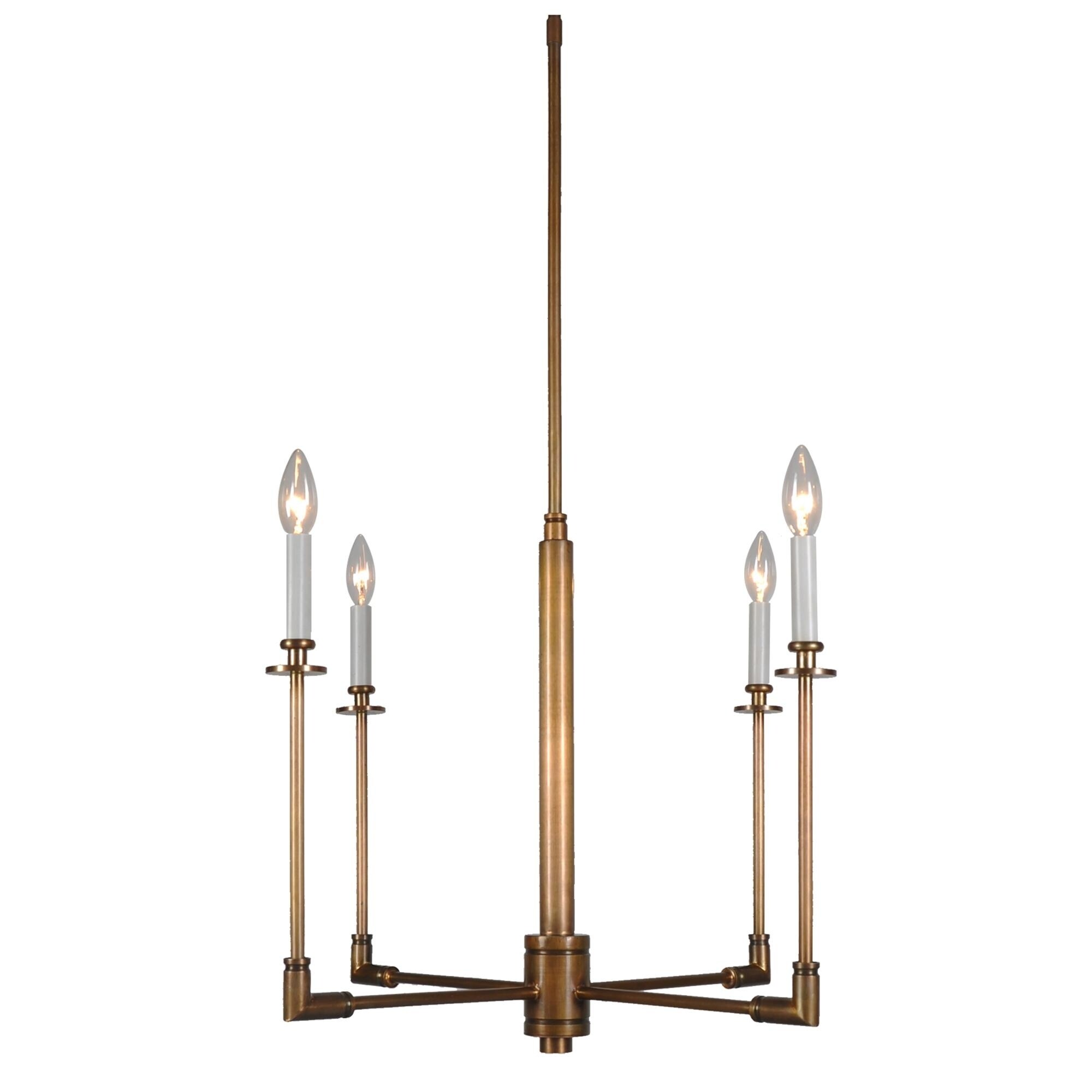 Halen Elton Home Contemporary mid-century modern 4-light antique Bronze Chandelier pendant - Chandeliers For Bedrooms by Overstock.com