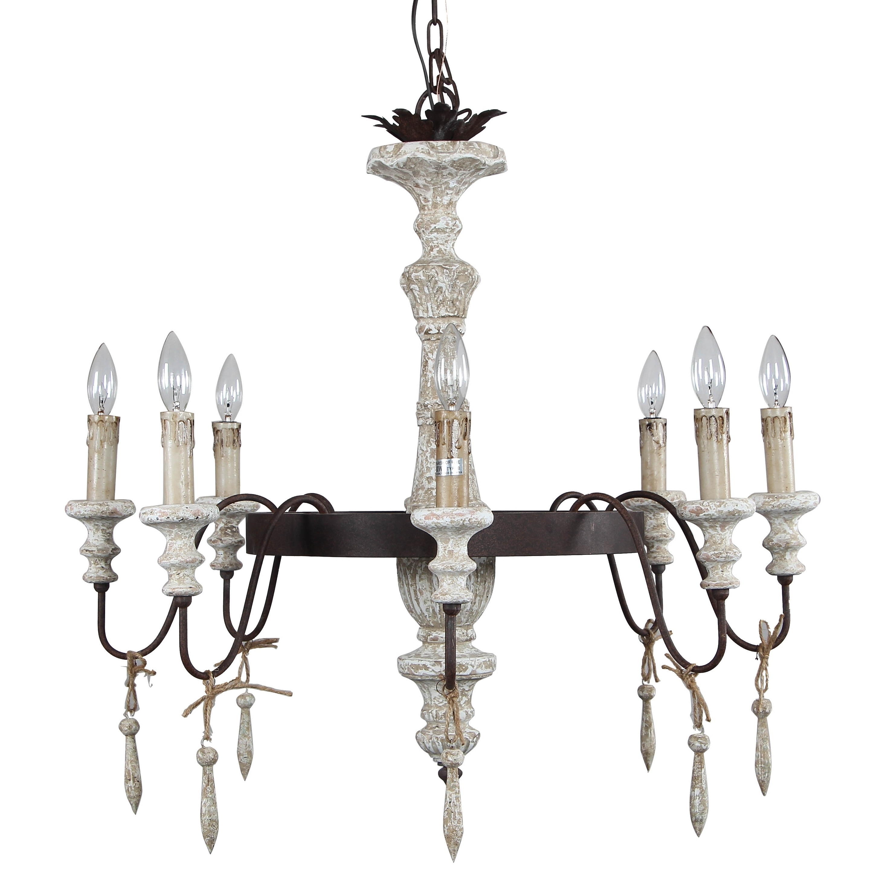 Halen Elton Home 8-light French Country Wagon Wheel vintage classic farmerhouse wood chandelier - Chandeliers For Bedrooms by Overstock.com