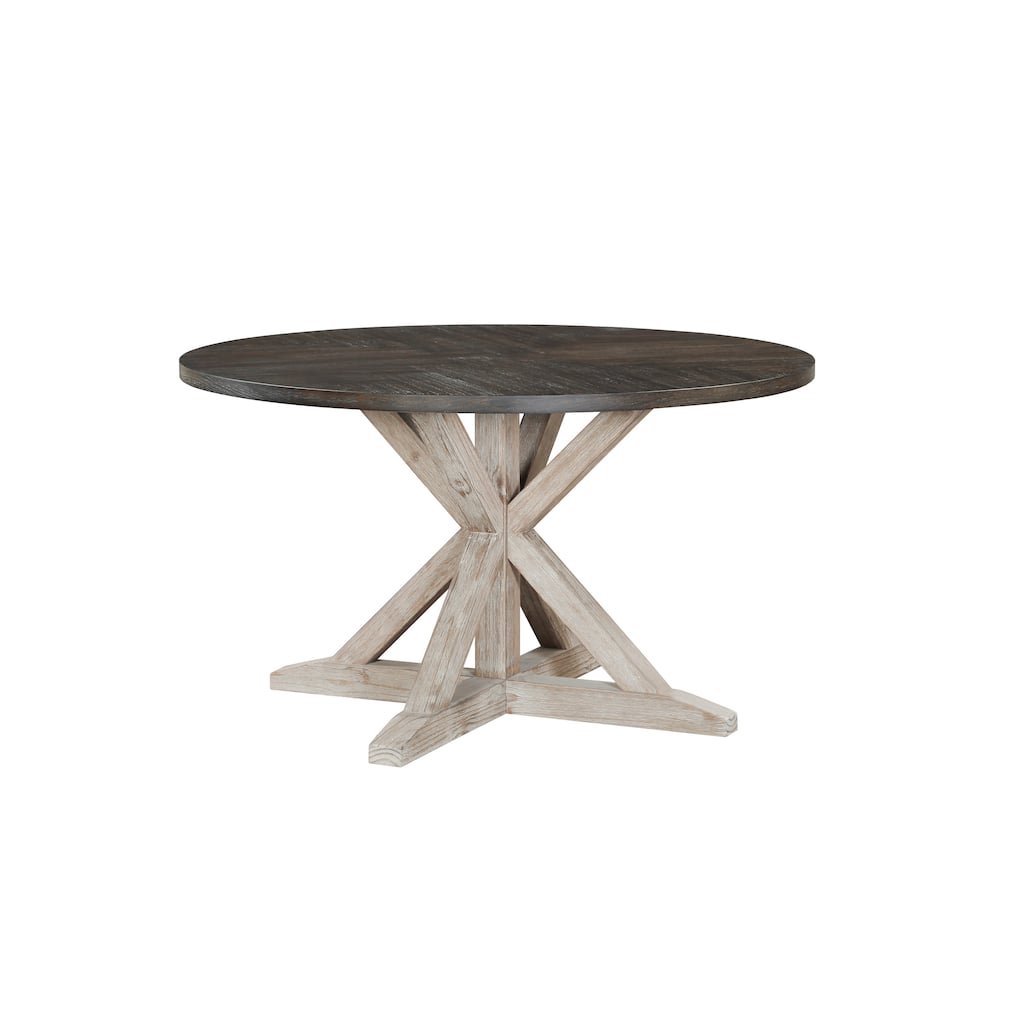 Standard Furniture Jefferson Round Dining Table, Distressed Brown