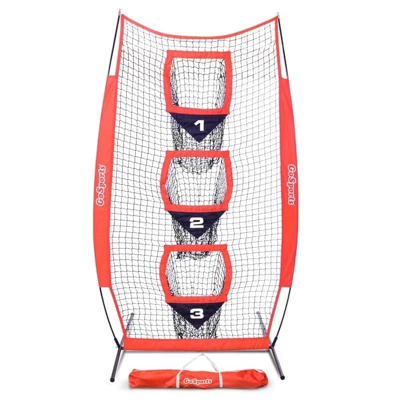 GoSports 8’x4’ Football Training Target Net | Improve QB Throwing Accuracy – Includes Foldable Bow Frame and Portable Case