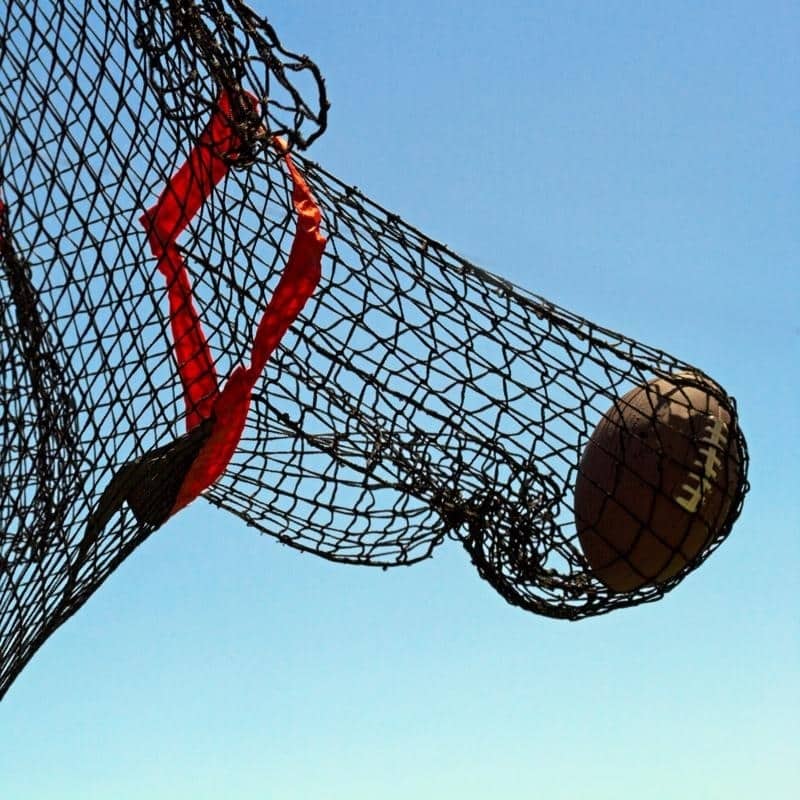 GoSports 8’x4’ Football Training Target Net | Improve QB Throwing Accuracy – Includes Foldable Bow Frame and Portable Case