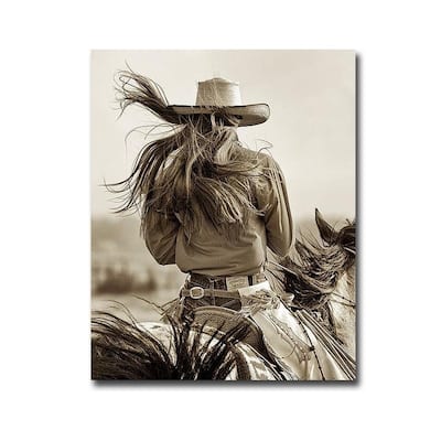 Cowgirl by Lisa Dearing Gallery Wrapped Canvas Giclee Art (30 in x 24 in, Ready to Hang)