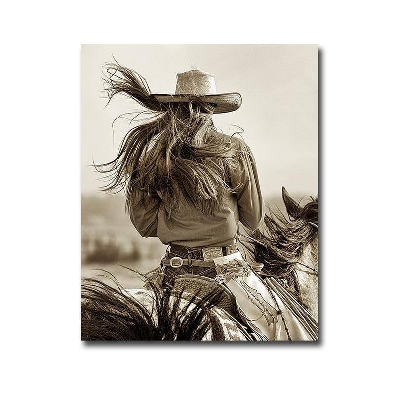 Cowgirl by Lisa Dearing Gallery Wrapped Canvas Giclee Art (30 in x 24 in, Ready to Hang)