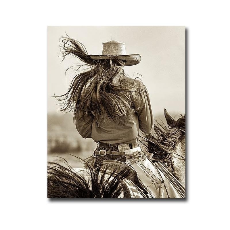 Cowgirl by Lisa Dearing Gallery Wrapped Canvas Giclee Art (30 in x 24 in, Ready to Hang)