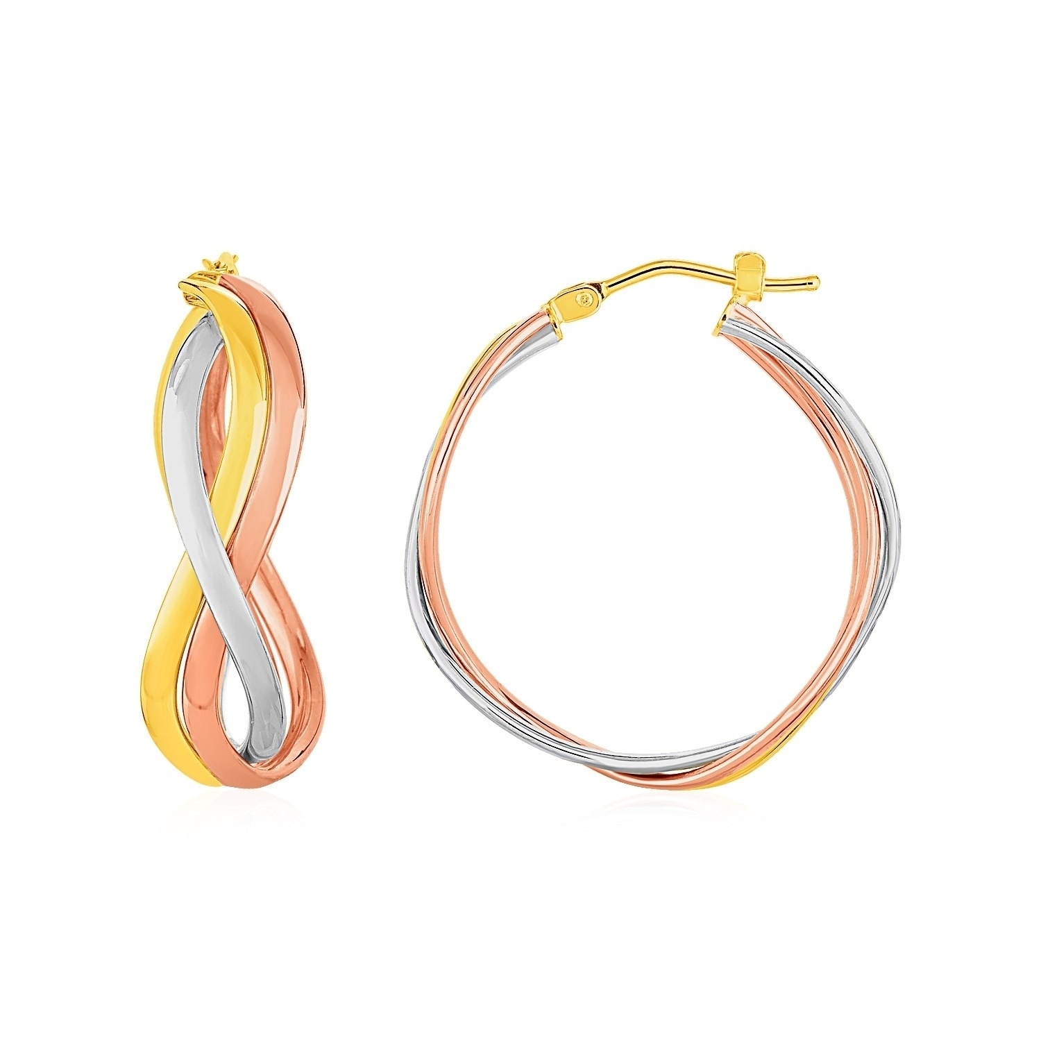 gold wavy hoop earrings