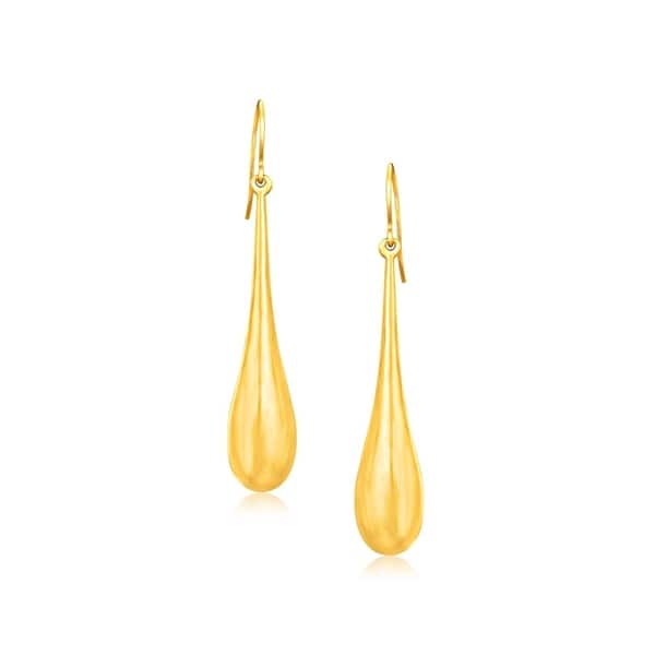 slide 1 of 2, 14k Yellow Gold Dramatic Drop Earrings