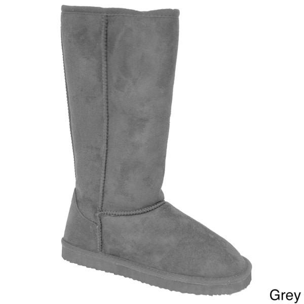 Adi Designs Womens Microsuede Mid Calf Boots with Shearling Lining