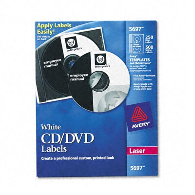 Shop Avery CD/DVD White Matte Labels For Laser Printers (Pack Of 250 ...