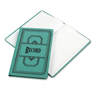 Boorum & Pease Record/Account Book, Record Rule, Blue, 300 Pages, 12 1/8 x 7 5/8
