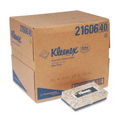 Kleenex White 2 ply Tissue Dispenser Pop up Box   125/ Box (48 Boxes Per Carton)