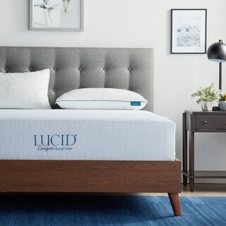 LUCID Comfort Collection 2 Pack Shredded Memory Foam Pillow