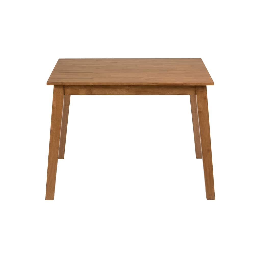 Wooden Square Dining Table With Slanted Legs, Honey Brown