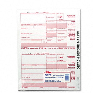 1099 Tax Forms For Laser Printers  75 Sets Per Pack