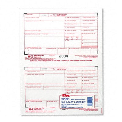 W 2 Tax Forms For Laser Printers  50 Sets Per Pack