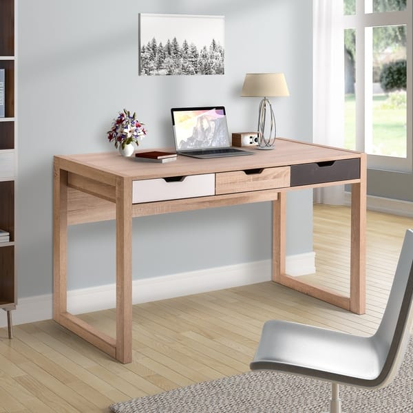 Shop Modernluxe Wood Writing Laptop Desk With 3 Drawers