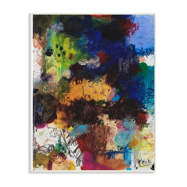 The Stupell Home Decor Multicolor Bright Crayon Scribbles Abstract Wall Plaque Art, 10 x 15, Proudly Made in USA