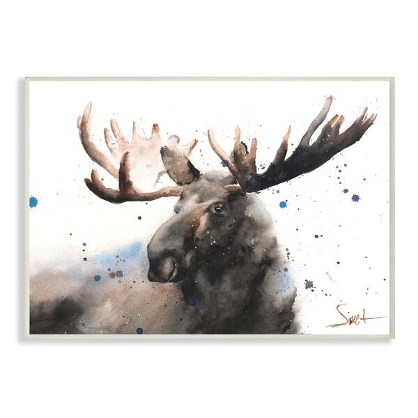 Shop The Stupell Home Decor Majestic Moose Watercolor With Blue