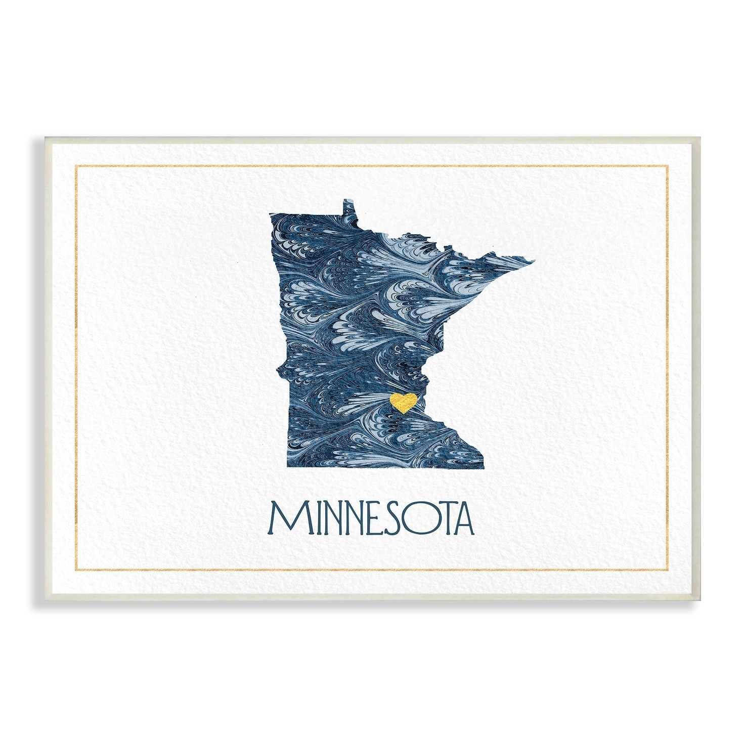 The Stupell Home Decor Minnesota Minimal Blue Marbled Paper The Stupell Home Decor Minnesota