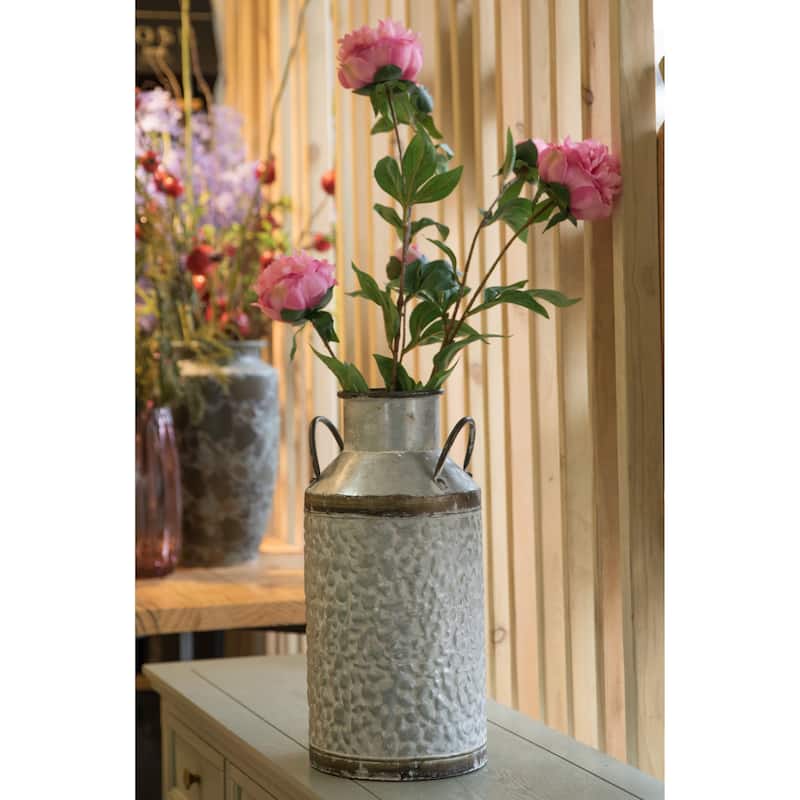Rustic Farmhouse Galvanized Metal Milk Can Decoration Planter, Vase