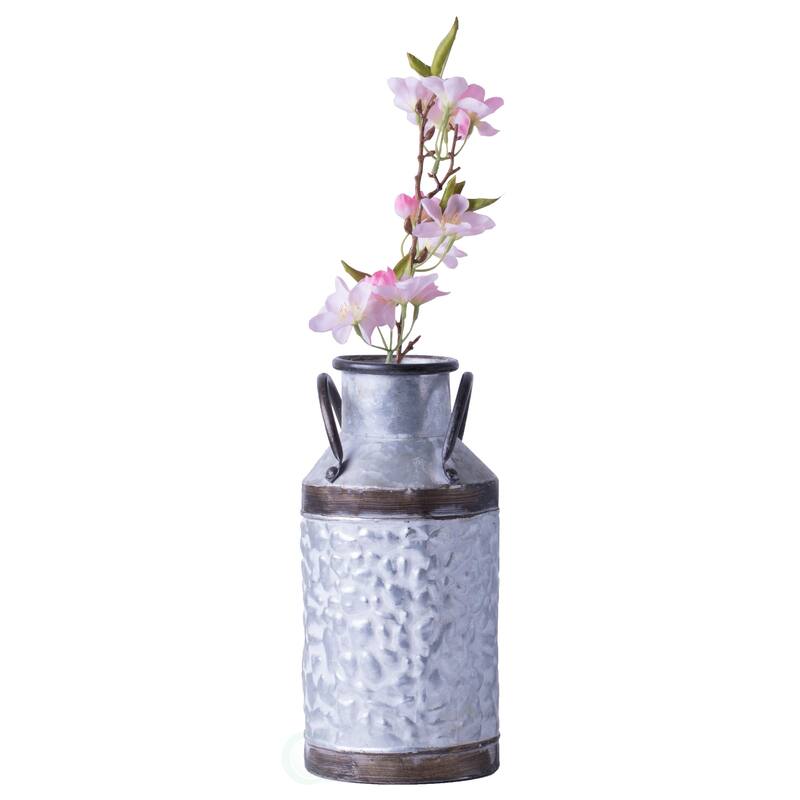 Rustic Farmhouse Galvanized Metal Milk Can Decoration Planter, Vase