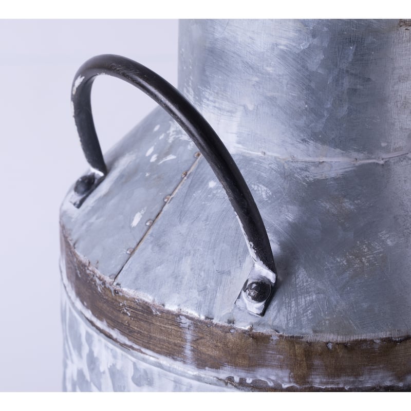 Rustic Farmhouse Galvanized Metal Milk Can Decoration Planter, Vase