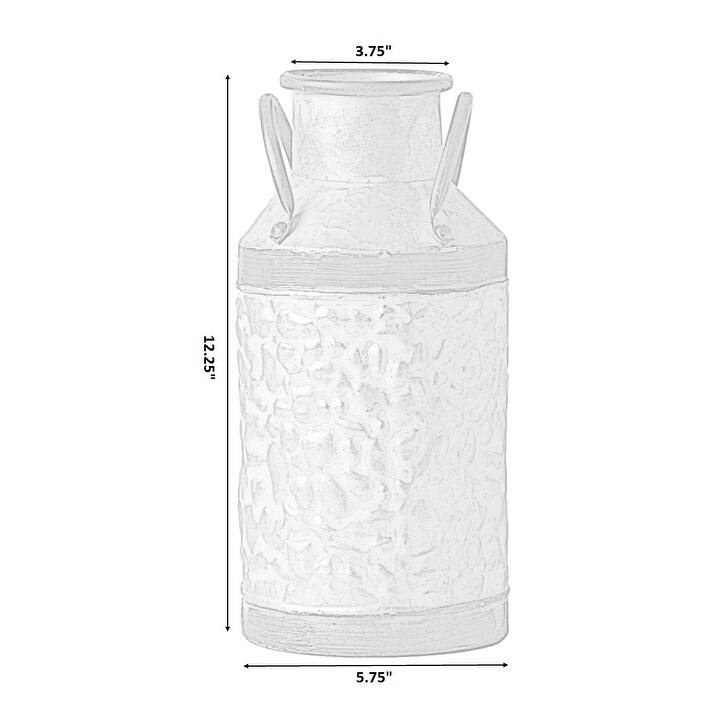 Rustic Farmhouse Galvanized Metal Milk Can Decoration Planter, Vase
