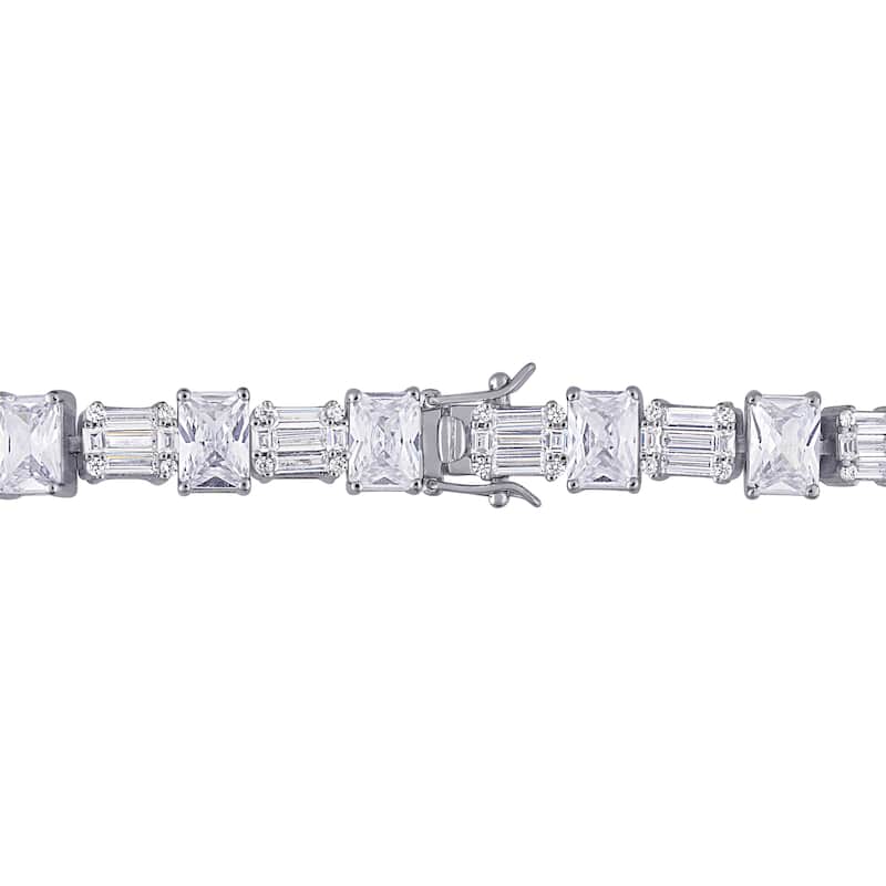 Miadora Sterling Silver 71ct TGW Multi-Cut Cubic Zirconia Tennis Bracelet