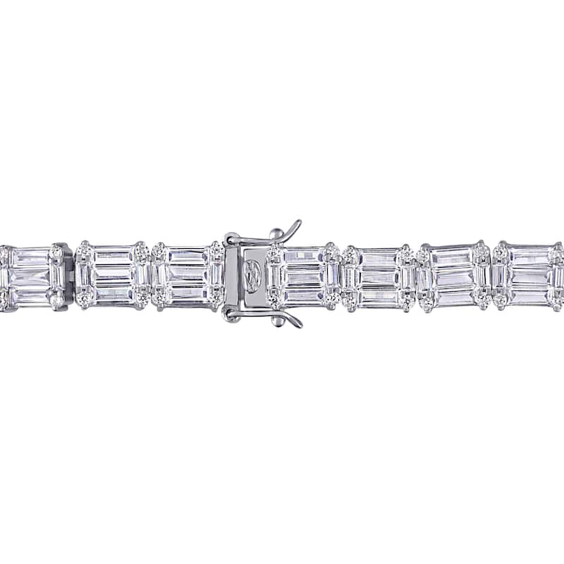 Miadora Sterling Silver 20ct TGW Multi-Cut Cubic Zirconia Tennis Bracelet