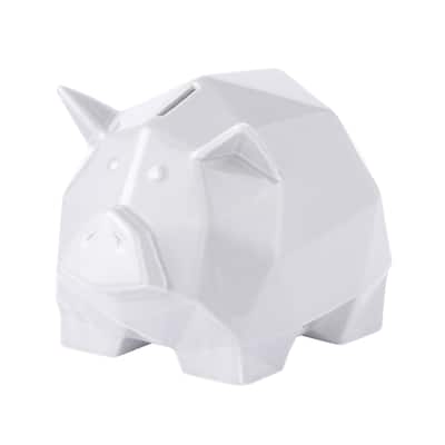 Origami Zoo White Ceramic Piggy Bank