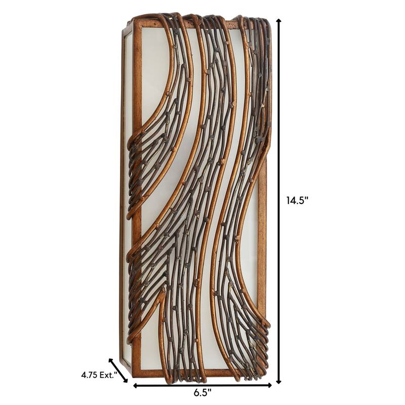 Flow 2-light Hammered Ore Vertical Wall Sconce