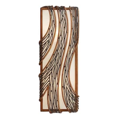 Flow 2-light Hammered Ore Vertical Wall Sconce