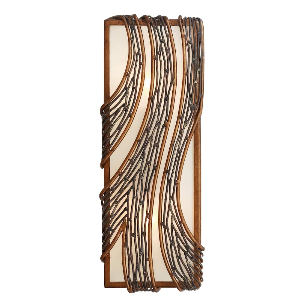 Flow 2-light Hammered Ore Vertical Wall Sconce