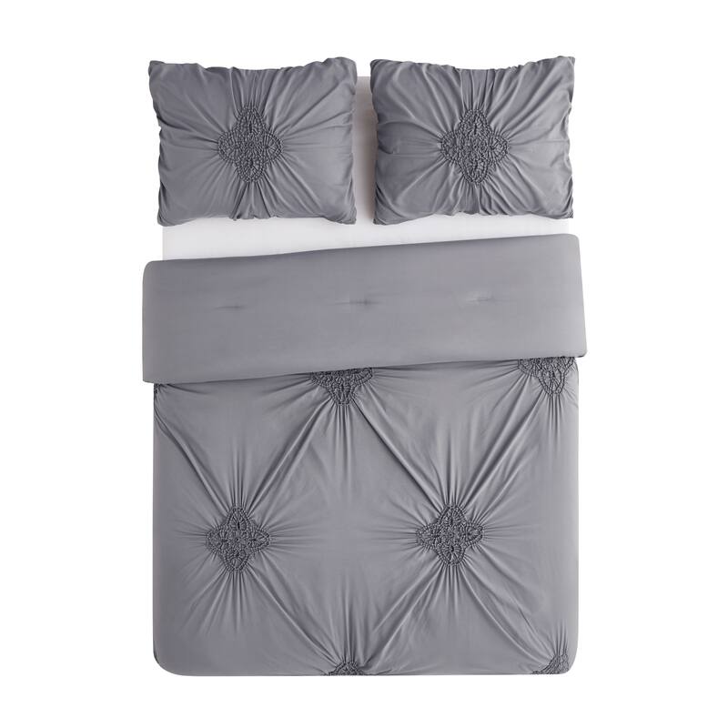 Porch & Den Airey Rouched 3-piece Comforter Set