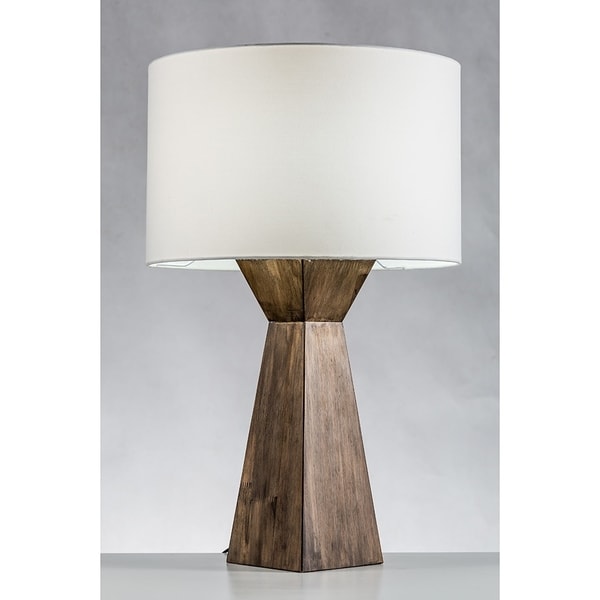 geometric wood table lamp