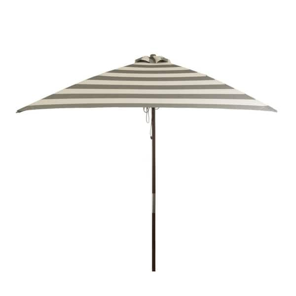 Shop Black Friday Deals On Classic Wood 6 5 Ft Square Market Patio Umbrella In Soft Black And Ivory Stripe Overstock 26951542