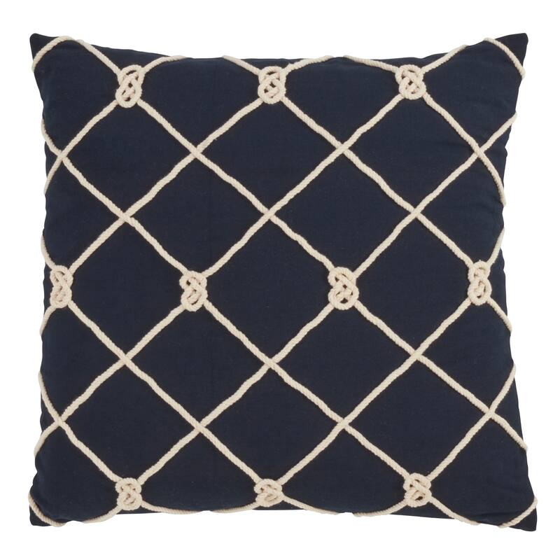 Knotted Rope Down Filled 20 Inch Decorative Throw Pillow