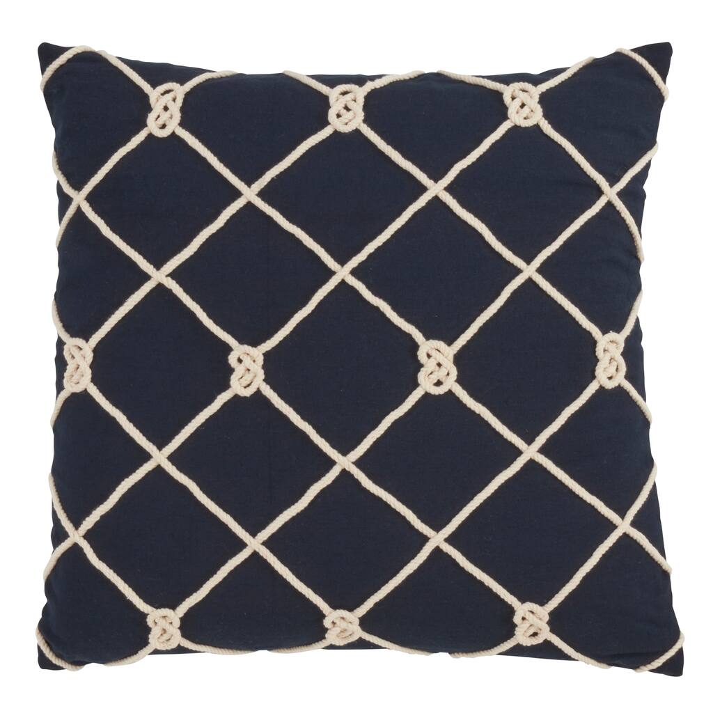 Knotted Rope Down Filled 20 Inch Decorative Throw Pillow