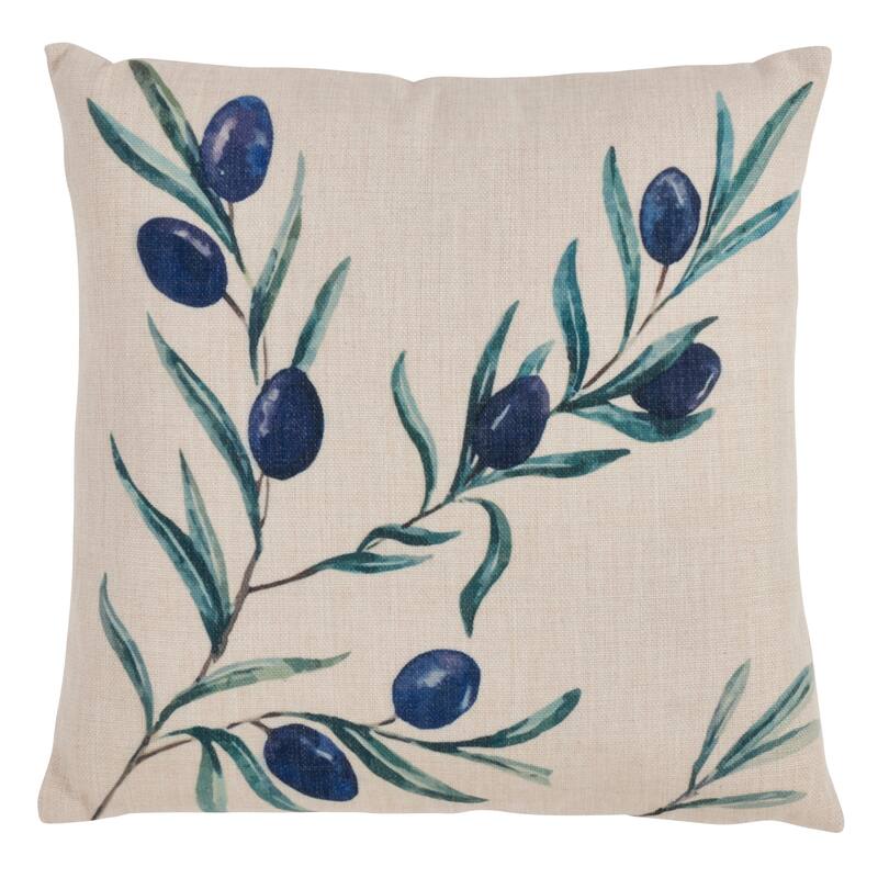 Olive Branch Print Throw Pillow