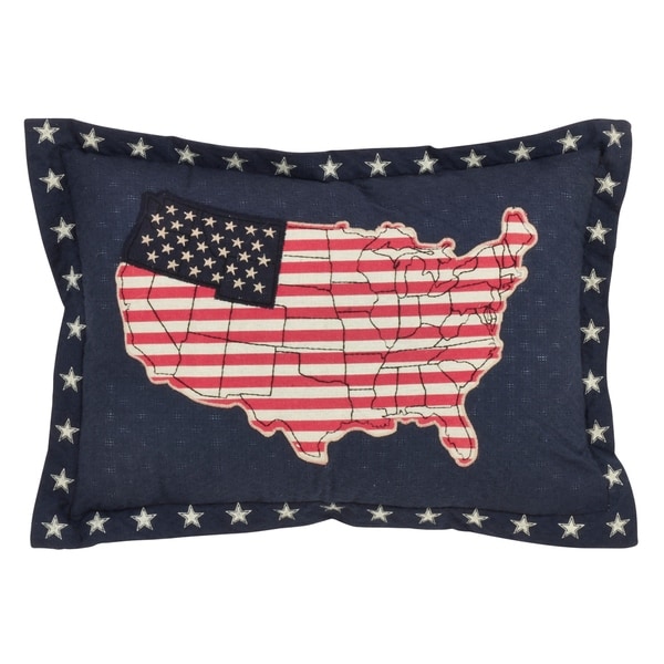 Saro Lifestyle USA Map Poly-filled Throw Pillow