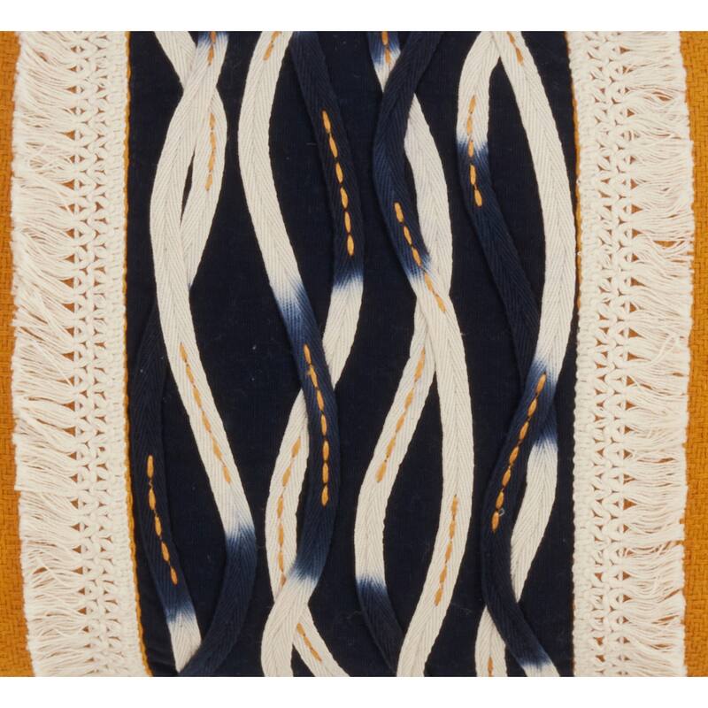 Down Filled Wavy Stitched Throw Pillow