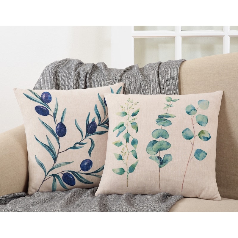 Eucalyptus Print Throw Pillow
