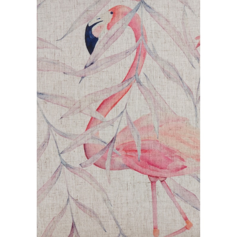 Flamingo and Leaves 18 Inch Throw Pillow