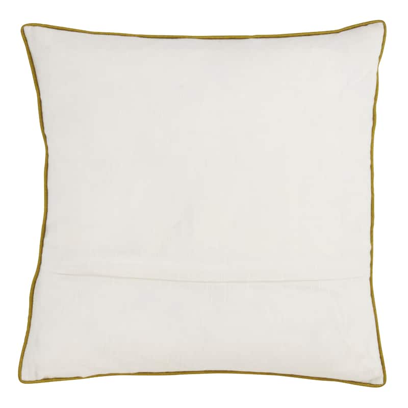 Cotton Throw Pillow With Beaded Pineapple Design And Poly Filling